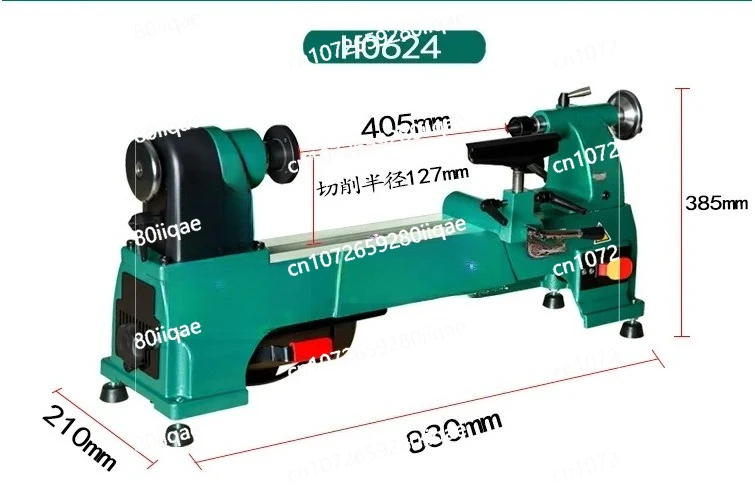 H0624 Electric Woodworking Lathe Household 10 Inch Speed-regulating Lathe Wooden Crafts Processing Woodworking Lathe 220V 750W