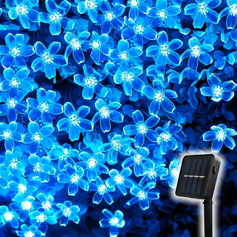5/7/12/22M Solar Cherry Blossom Fairy Light String, IP54 Outdoor Garden Decoration Light, Used for Christmas