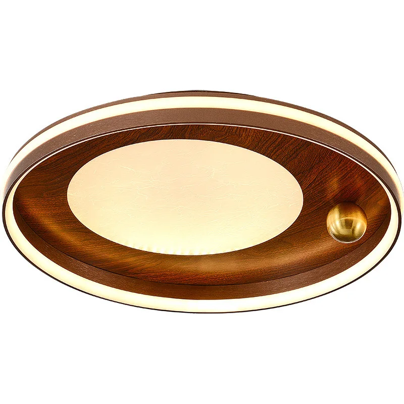 

Medieval style, bedroom ceiling lamp, walnut wood grain color ceiling lamp