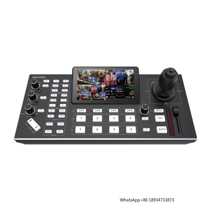 

HDM1 Input Video Mixer Switch Live Streaming PTZ Camera Joystick Control 4 Channels Broadcasting PTZ and Image Control Keyboard