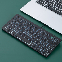 New Chocolate Ultra-Thin Glow Backlight Wired Keyboards Mini Small Laptop External USB 2.0 78 Keys Keyboard for PC Laptop Gaming