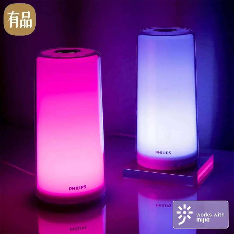Zhirui Inteligente Lâmpada de Cabeceira Casa Atmosfera Iluminação Mesa Night Light Music Sync Funciona com Mijia Mi Casa APP