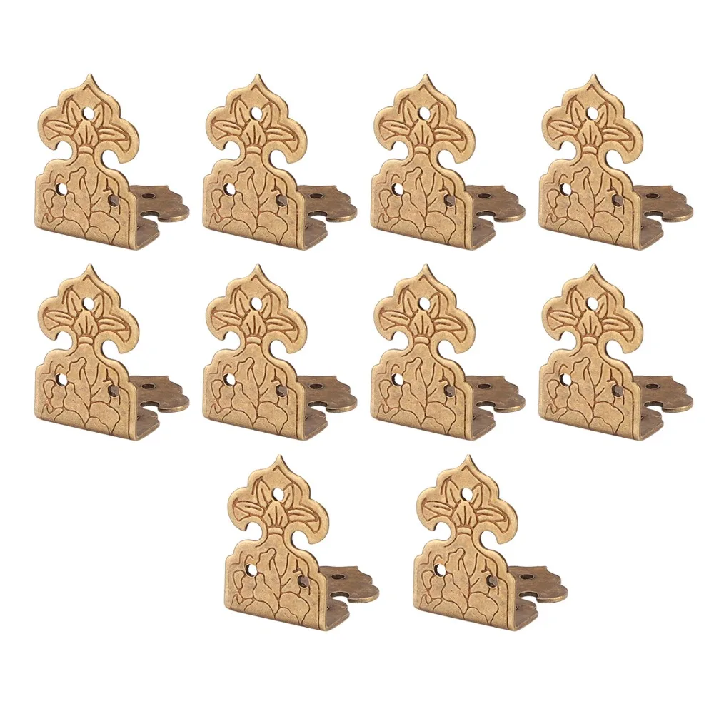10sets Brackets Copper Corner Protector Vintage Bronze Box Corner Protector Brass Furniture Corner Protection Furniture