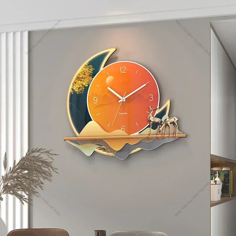 Nordic Luxury Wall Clocks Living Room Elegant Electronic Silent Wall Clocks Decoration Italian Design Home Decor Wandklok LLWC