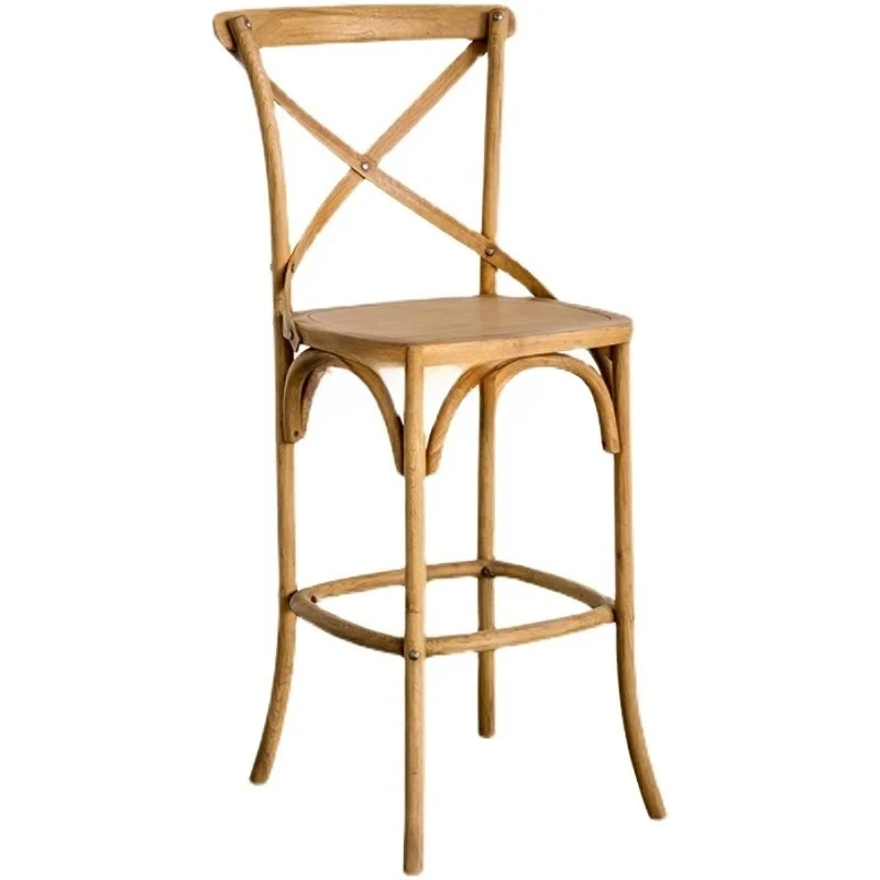 

American country living room simple adult leisure chair, creative design log solid wood old bar chair