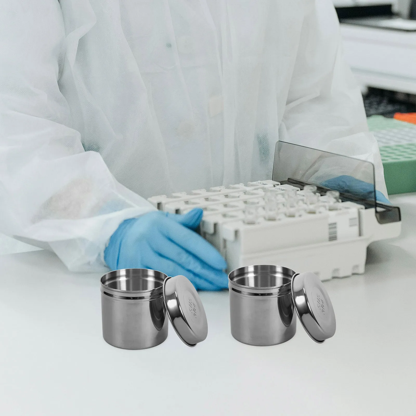 

2pcs Stainless Steel Ointment Jar 304 Grade Anti Corrosion 8cm Size Disinfection Box Storage Container Multipurpose Home Use