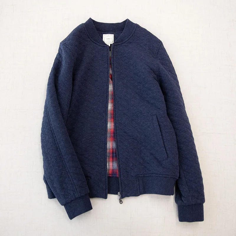 

Spring Autumn Women All-match Loose Japan Style Comfortable Lozenge Quilted Cotton Padded Jacket Coats