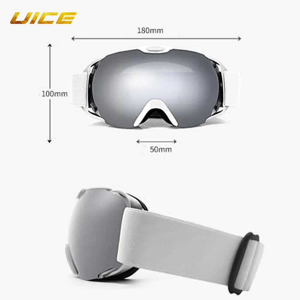 Double Layer Lens Ski Goggles para homens e mulheres, Anti-Fog Snowboard Goggles, óculos de esqui