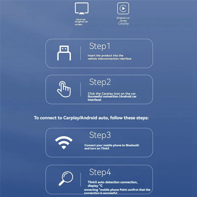 -ABAB AI Box Carplay 2G+16G Android 13/Wireless Carplay/Android Auto 3 In 1 Bluetooth 5.0 Wired To Wireless Carplay Adapter