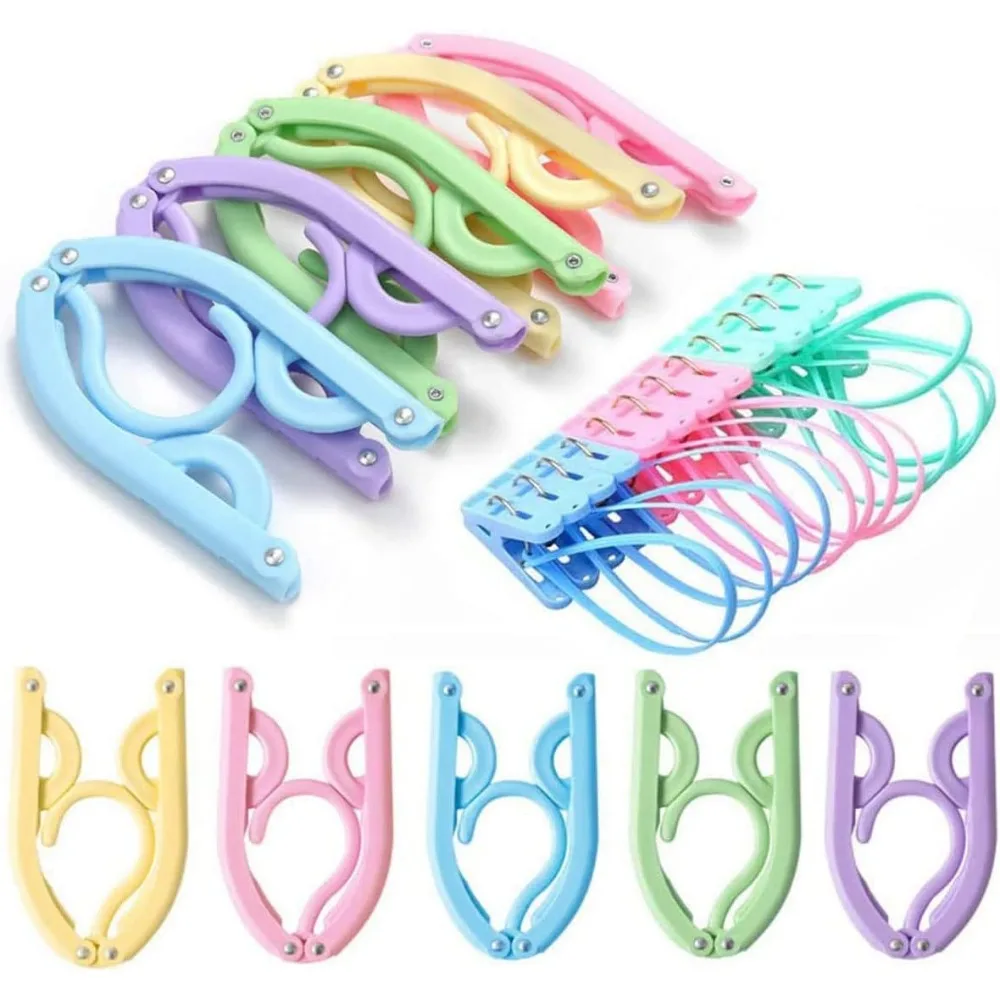 

20 Pcs Travel Hangers with 12 Pcs Clips Cruise Ship Essentials Portable Folding Clothes Hangers Travel Accessories Foldable Clot