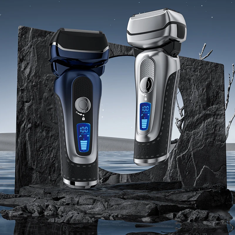 High-End Portable USB Rechargeable Waterproof Electric Shaver Factory 13,500 RPM Maglev Motor Triple Blade Face Household Hotel