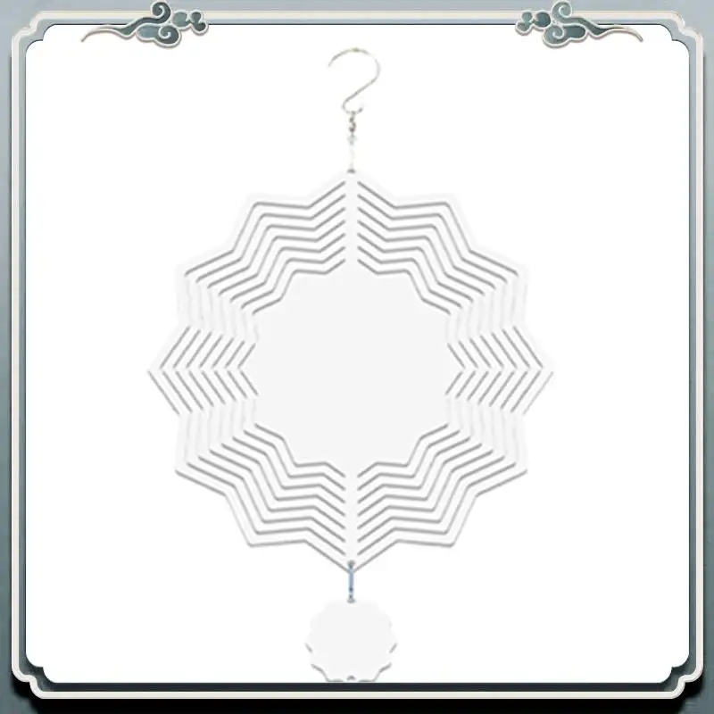 Spinner de viento en blanco para sublimación, Spinners de viento 3D para decoración de jardín al aire libre, encaje de estrella de F-8 pulgadas, 6 uds.