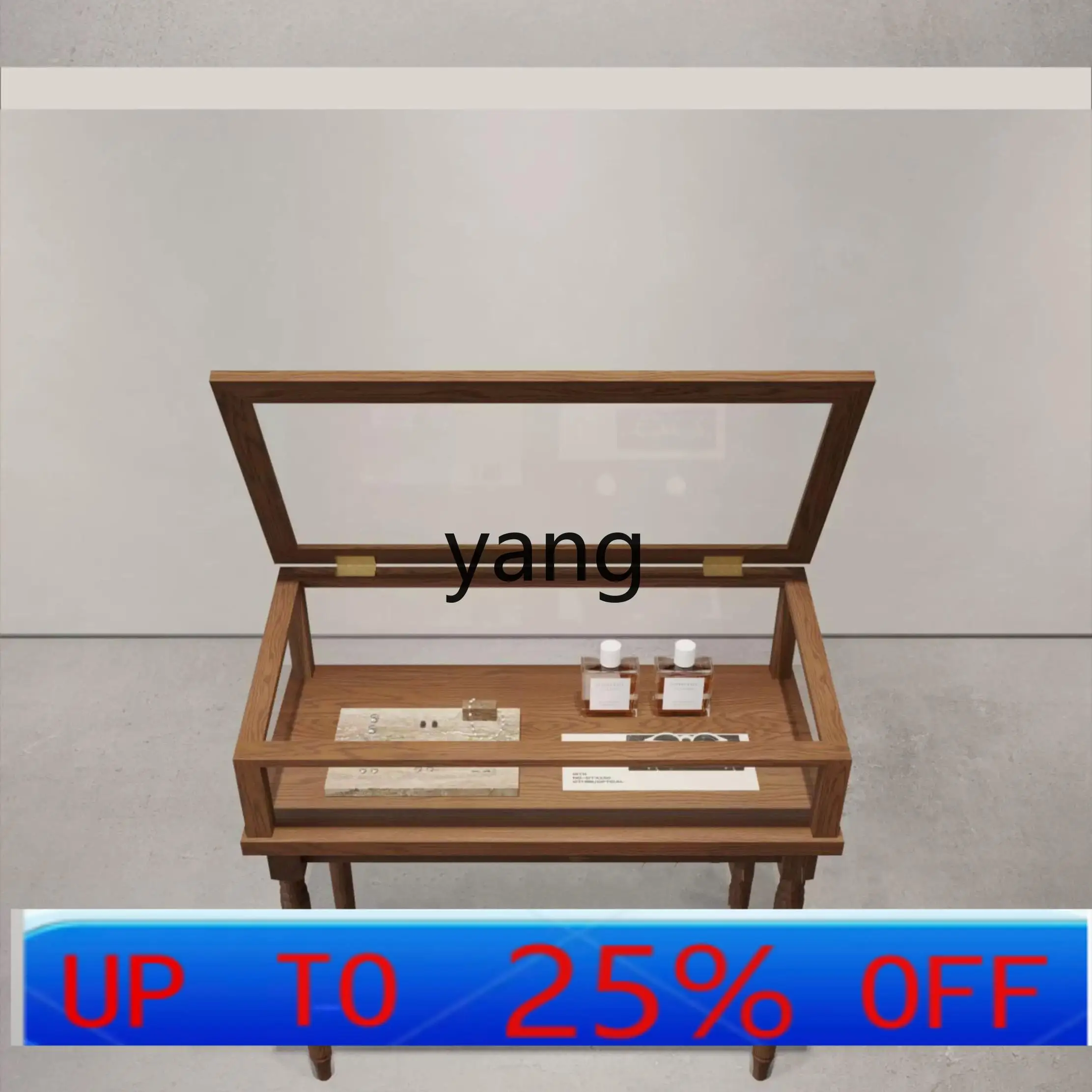 

LH solid wood jewelry cabinet jewelry products flowing water antique jade display side cabinet window sample display