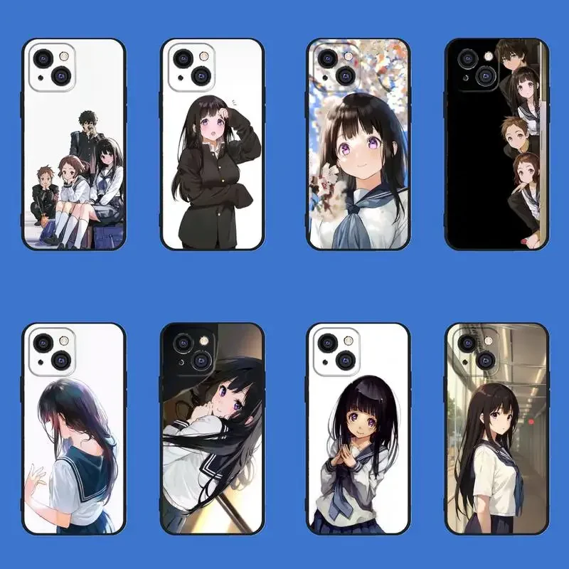 

Chitanda Eru Hyouka Phone Case For iPhone 11 12 Mini 13 14 15 PRO XS MAX X XR 6 7 8 Plus Black Shell