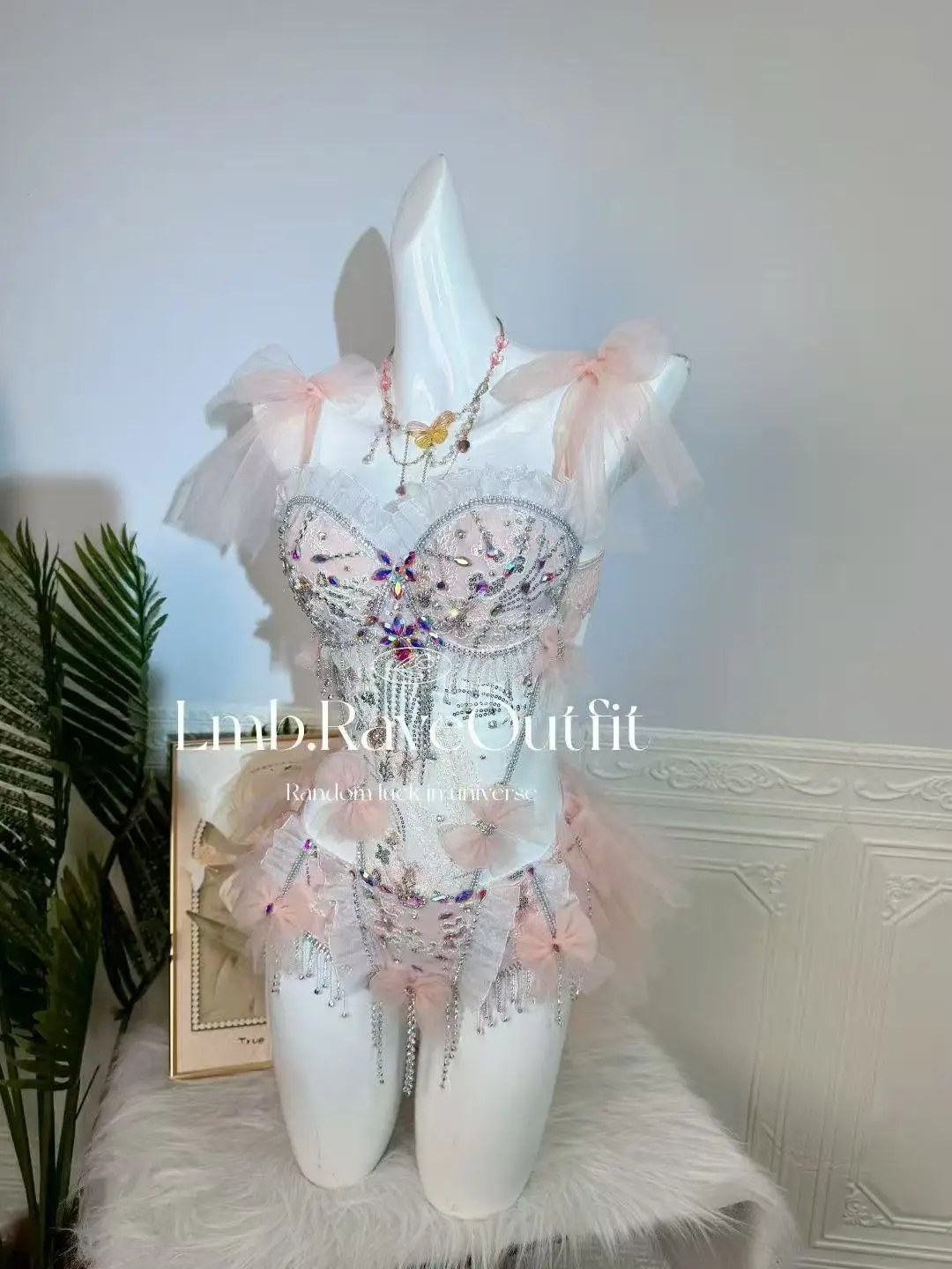 Female Singer Stage Electric Syllable Bar Nijhtclub Party Prom Shiny Diamond Sequin Chain Tassel Sexy Bikini Mesh Dress Outfits