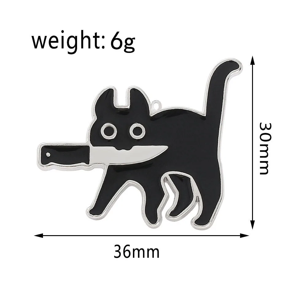 Latest Small Knife Cat Tag Stainless Steel Creative Keychain Personalized Fashion Cartoon Titanium Steel Necklace Pendant