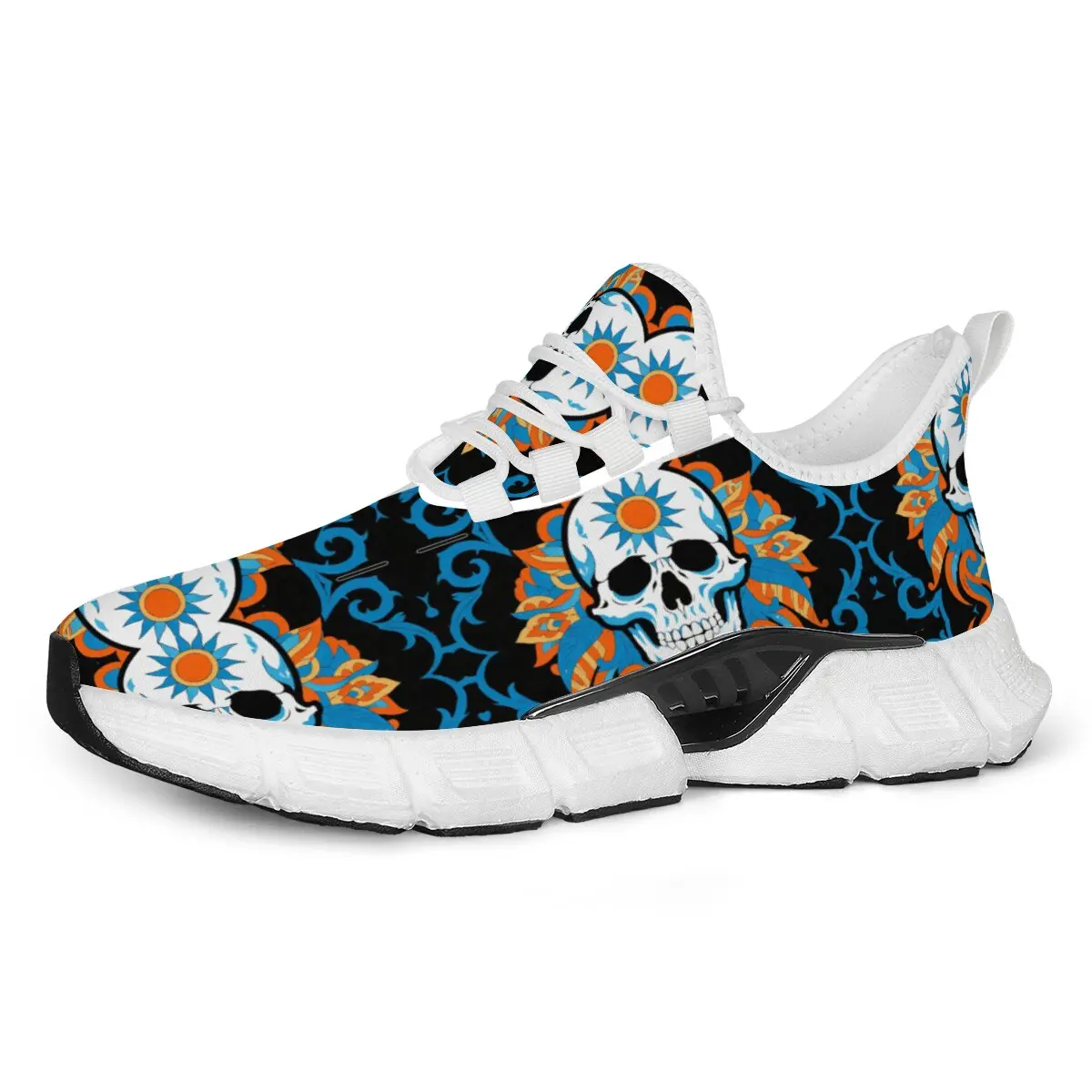 Fashion Skull Running Shoes for Men Women Edgy Elegance Sneakers Gothic Light Weight Mesh EVA Walking Tennis Sports Shoes