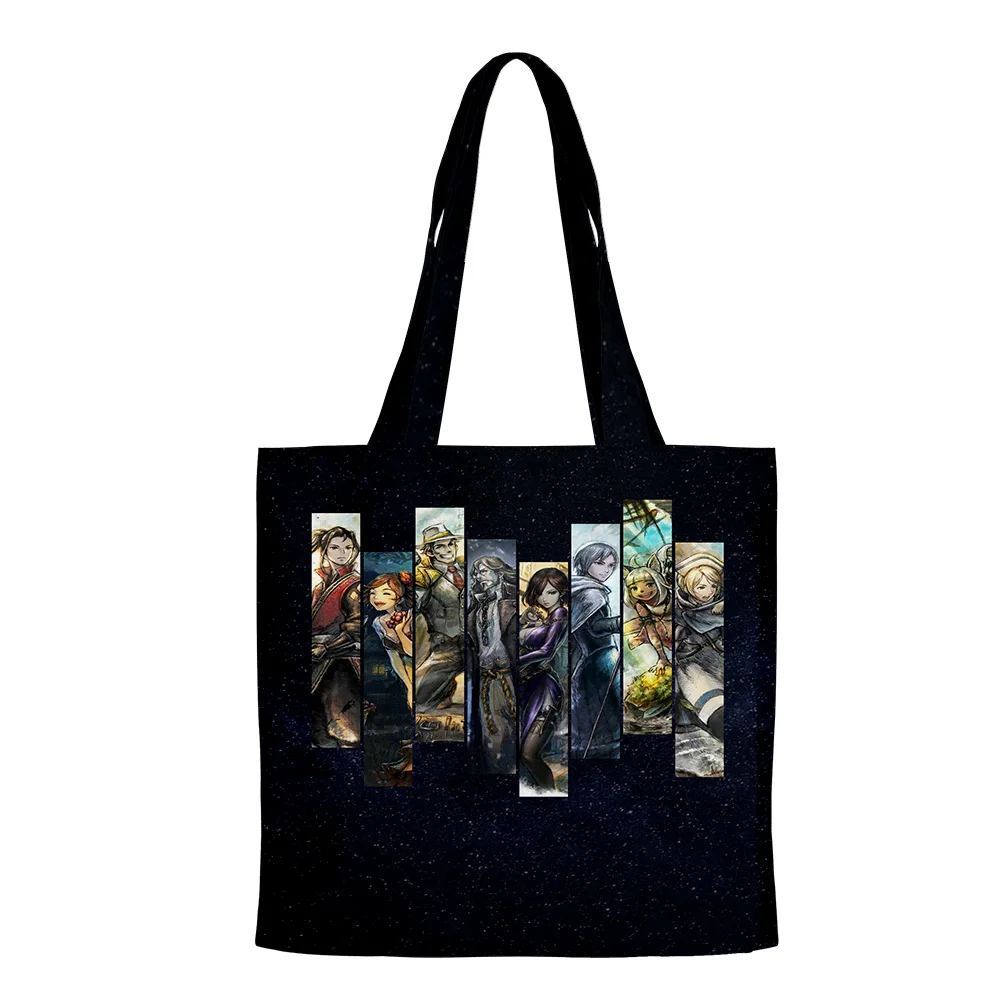 Octopath Traveler Game Bag Shopping Bags Reusable Shoulder Shopper Bags Casual Handbag 2023 New Harajuku Bags