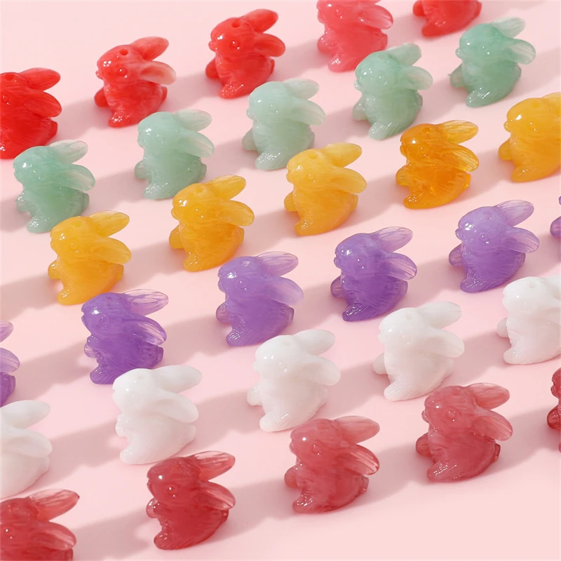 2Pcs 11/15x12mm Resin Beads Lotus/Rabbit Beads Delicate For DIY Bracelets Necklaces Pendants And Jewelry Making Accessories