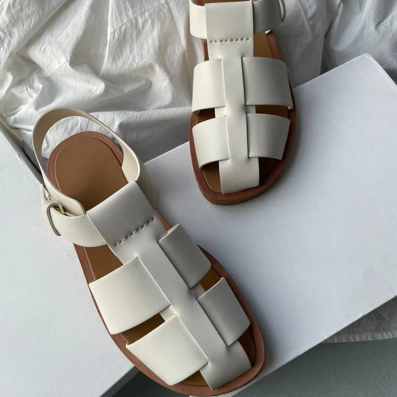 Summer Shoes The Most High-end Type Roman Sandals Imported Hybrid Sheepskin Sandals for Women