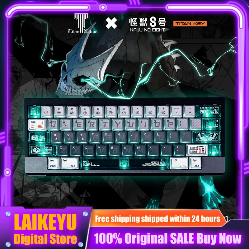 Anime Monster No. 8 Theme Mechanical Keyboard Cherry Profile PBT+PC Keycap Translucent Custom PC Gaming Keyboard Gift