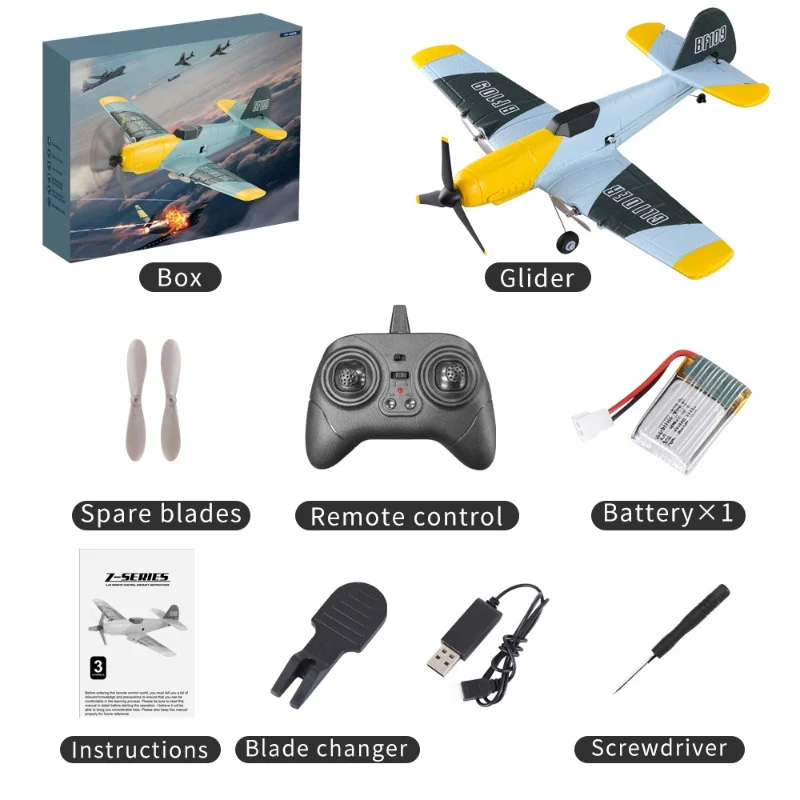 New Bf109 Remote Control Bomber Z61 Fixed Wing Electric Model Three Channel Toy Surprise Remote Control Foam Aircraft Gift