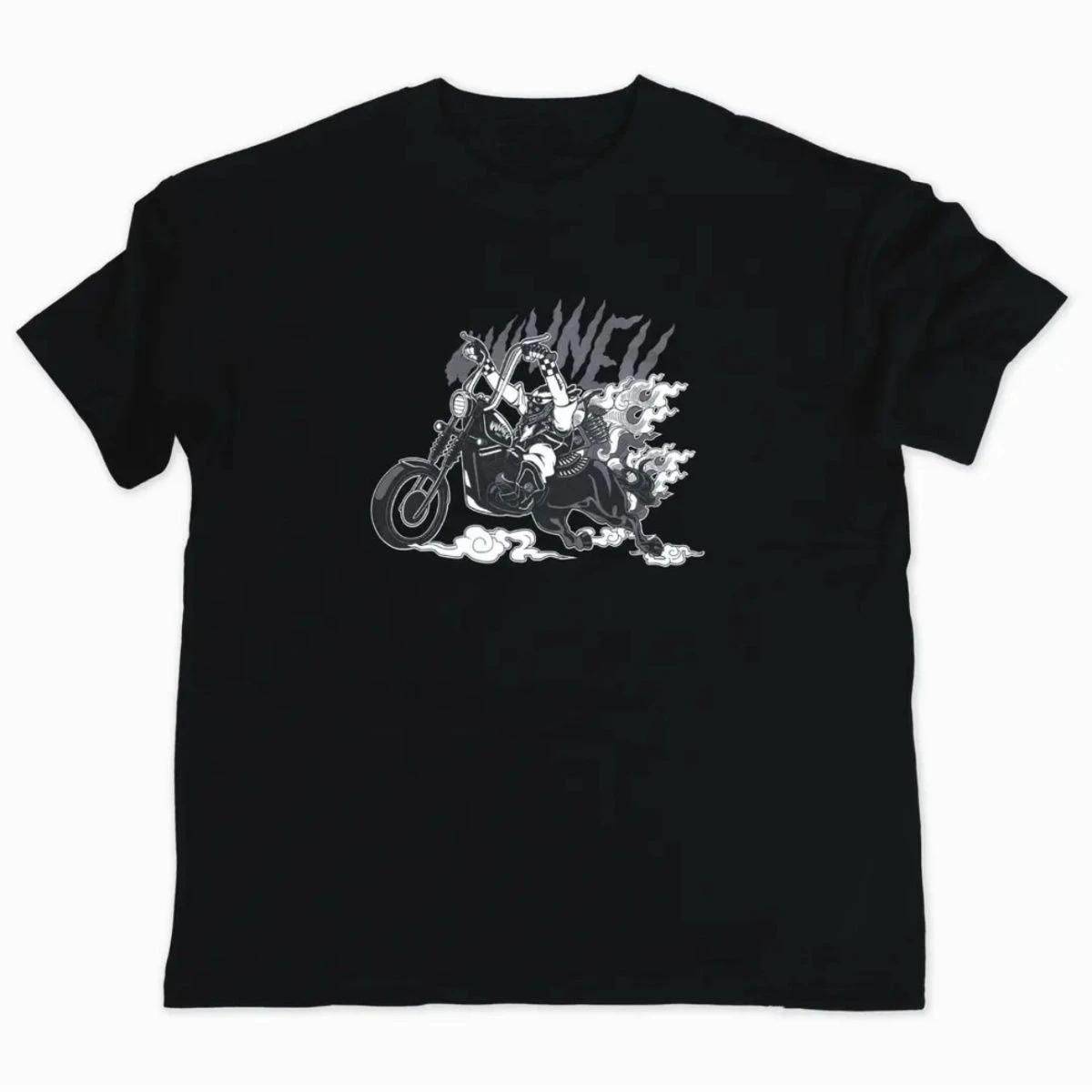 New Fashion High Street Biker Wang Ye Stampato Manica corta Girocollo T-shirt in cotone Abiti estivi per uomo e donna