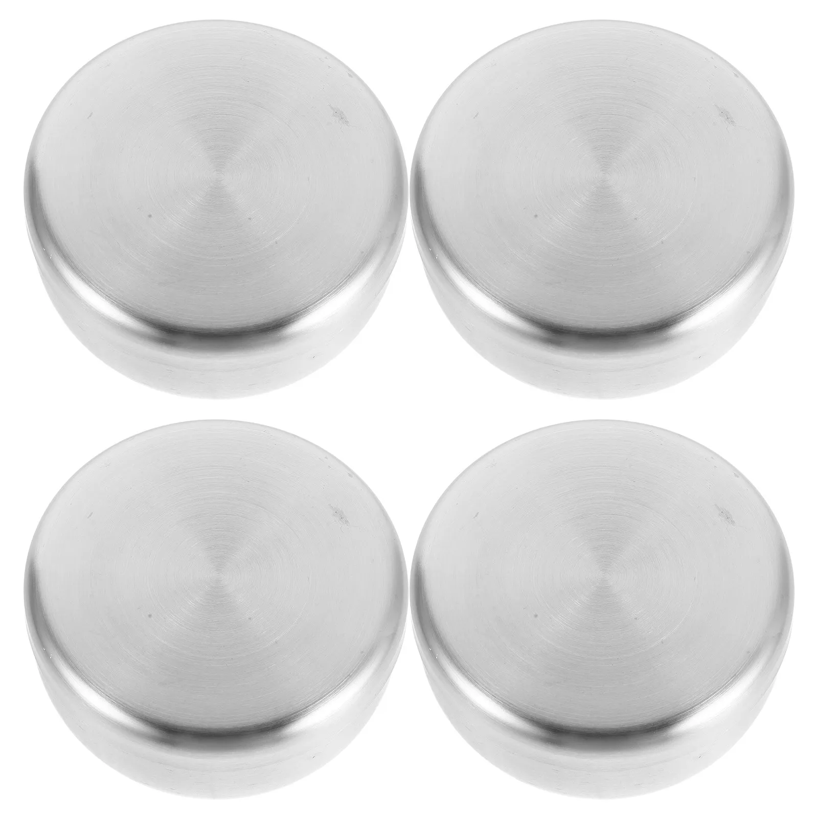 4Pcs Stainless Steel Shaving Bowl Set Silver Round Metal Mug Lather Bowl Portable Beard Shave Cream Mixing Sauce Bowls