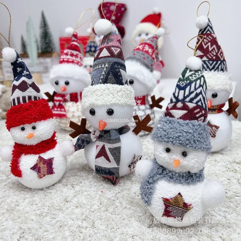 

1Pcs Cute Blue Snowman Dolls Christmas Tree Ornament Plush Doll Toys Merry Christmas Decorations for Home New Year Xmas Gifts