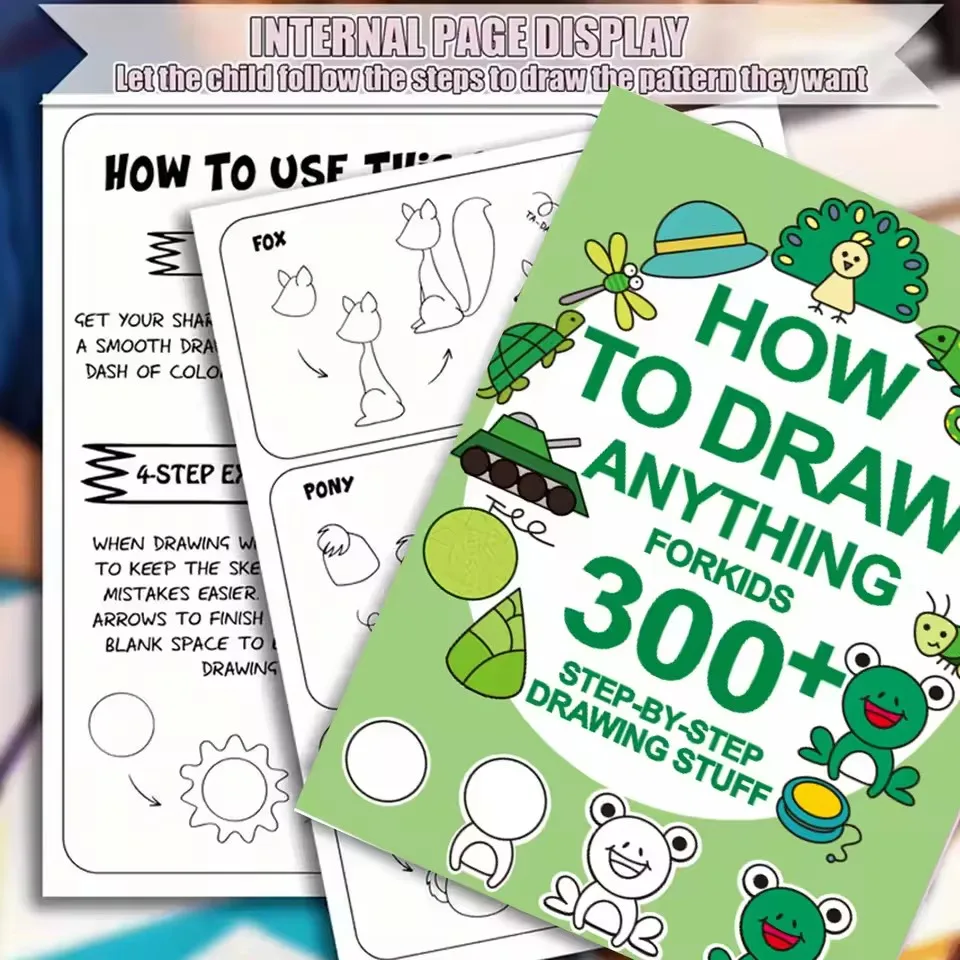 Learn to Draw 300 Cute Animals Foods & Beautiful Designs - Easy Tutorials for Kids & Adults to Unleash Creativity & Fun