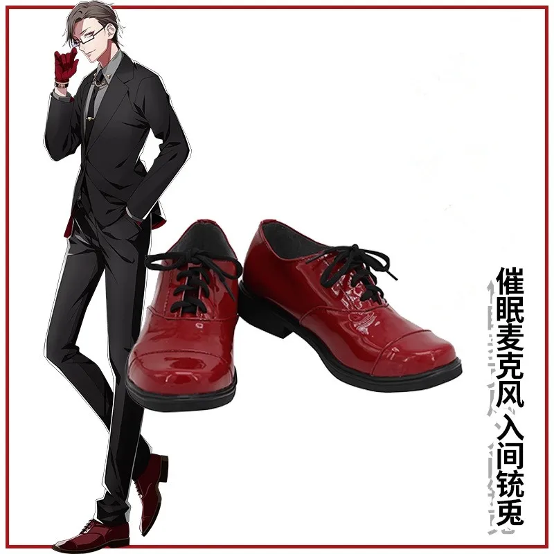 

Hypnosis Microphone Jyuto Iruma 45 Rabbit Cosplay Costume Shoes Handmade Faux Leather Dark Red Shoes