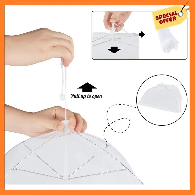 

AD08-4 Pack Mesh Food Cover -14 Inch/16 Inch /17 Inch -Up Food Cover Tent Reusable&Collapsible Food Nets