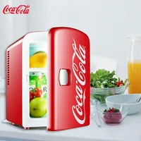 4L Mini Refrigerator Coca-Cola Multifunction Cosmetic Dormitory Warmer Cooler Fridge for Home Car Small Portable Fridge 12V/220V