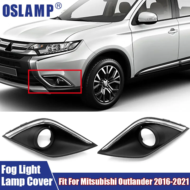 Car Front Bumper Left, Right Fog Light Lamp Shell Fit For Mitsubishi Outlander 2016 2017 2018 2019 2020 2021 ABS Fog Lamp Frame