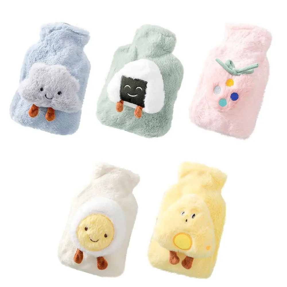 500ML Winter Cartoon Plush Warm Handbag Water Injection Warm Water Bottle Hot Water Bag Hand Warmer