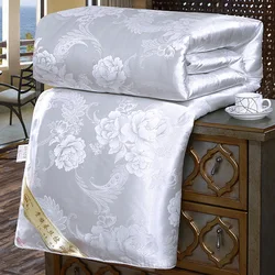 Real Luxury Silk Quilts Twin Queen King Full Size Spring Autumn Conditioning Quilt Blanket Comforter Bedding Cover Jacquard Home