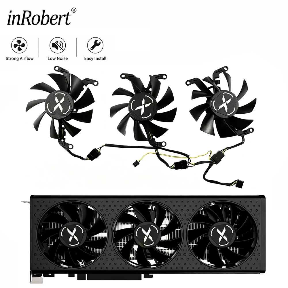 For XFX RX 6650XT 6600XT Speedster Video Card Fan 75MM T128015SM RX6650XT RX6600XT Graphics Card Cooling Fan