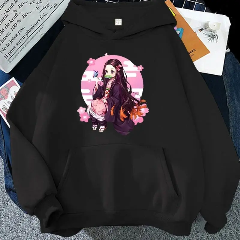 Anime Kamado Nezuko Unisex Cotton Hoodies Funny Harajuku Sweatshirt Unisex Tops New