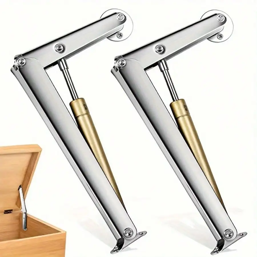2Pcs Heavy Duty Gas Springs 10KG Gas Struts Soft Close Lid Support Hinges Automatic Slow Lowering Safe Pneumatic Lid Lifters