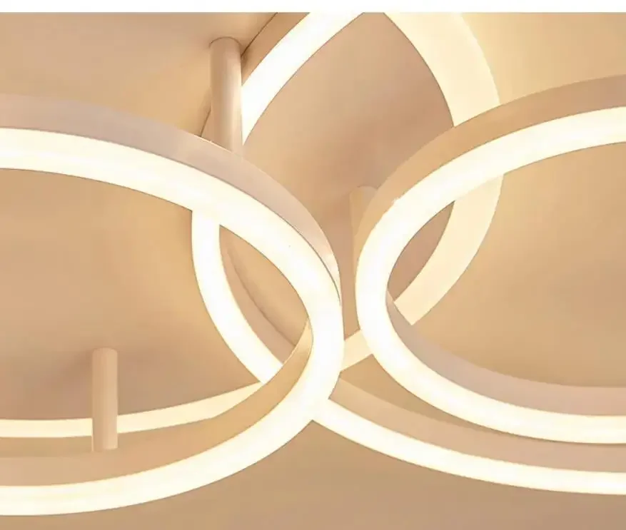 Modern Led Circle Rings Ceiling Lights For Living Room Bedroom Study Room Ceiling Lamp White/Brown/Black/Gold Color 90-260V