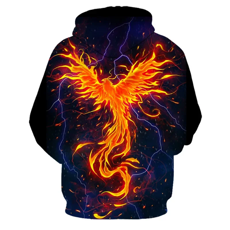 New Hot Men Women New Red 3D Printed Fiery Dragon Hoodies with Hat Sweatshirt Pullover Polyester Hooded Jacket Oversized Tops