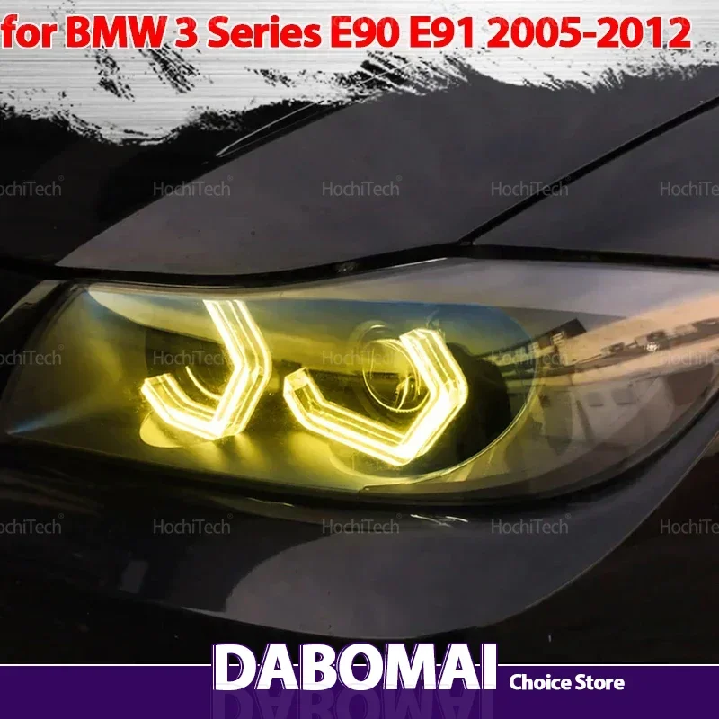 

For BMW 3 Series E90 E91 05-12 316i 318i 320i 328i 330i 335i 320d Lemon Yellow Angel Eyes Light DTM Style M4 Style Daytime Light