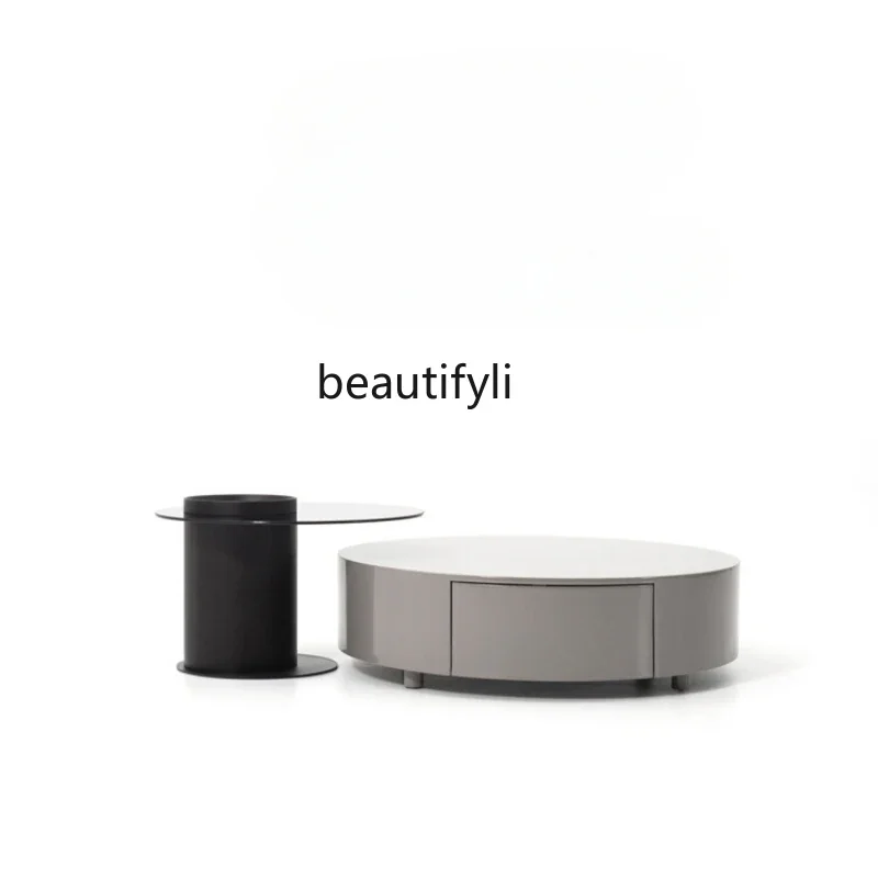 

X188 Italian Minimalist Coffee Table TV Cabinet Modern Minimalist Small Apartment Living Room Home Light Luxury Tempered Glass