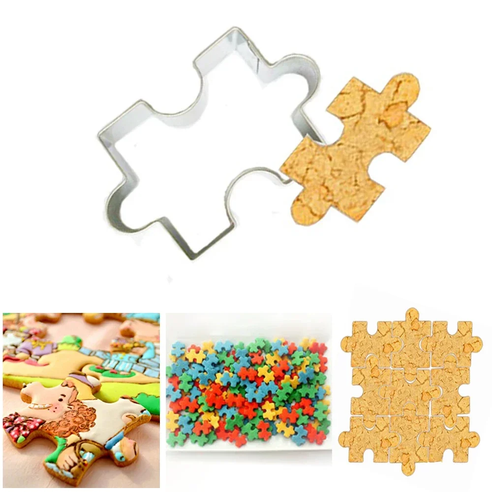 Jigsaw shape cookie mold Christmas cookie shape stainless steel cookie cutter DIY dessert bakeware cake mold Kitchen accessories