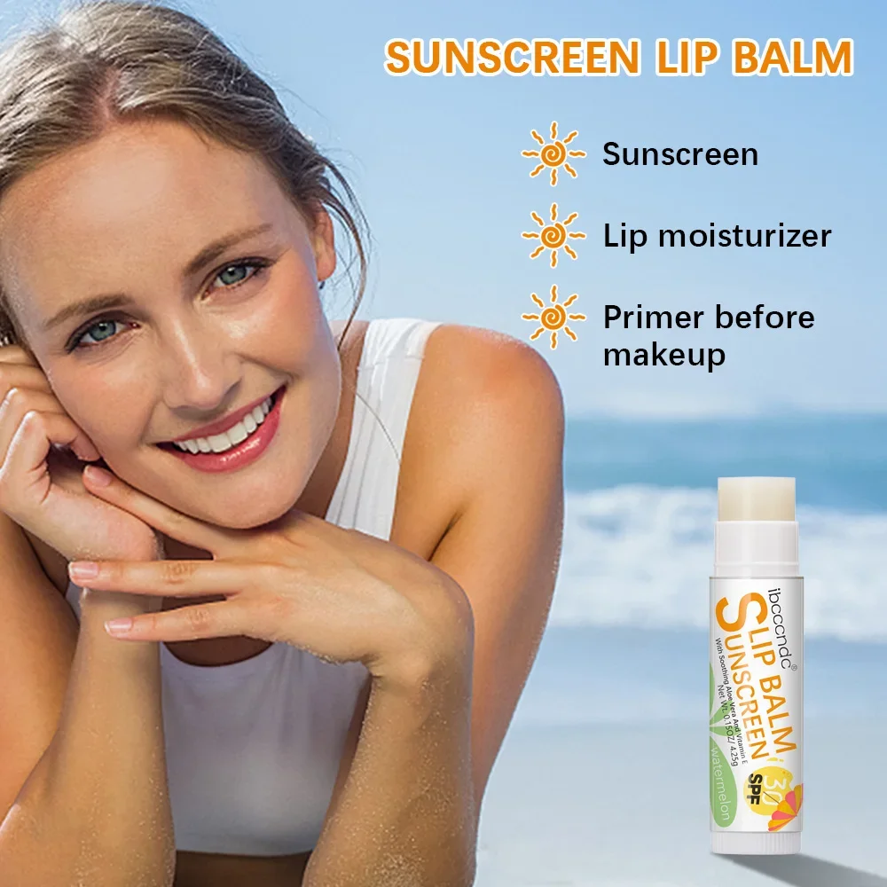 Novo protetor solar bálsamo labial spf30 hidratante protetor solar labial para proteger tamanho de viagem protetor solar para lábios acalma e hidrata os lábios sol