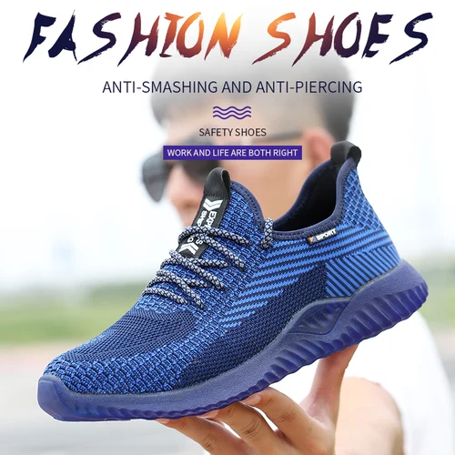 Botas de trabajo con puntera de acero, zapatos de seguridad para hombre, zapatos de trabajo indestructibles y construcción, zapatos de trabajo de verano a prueba de pinchazos