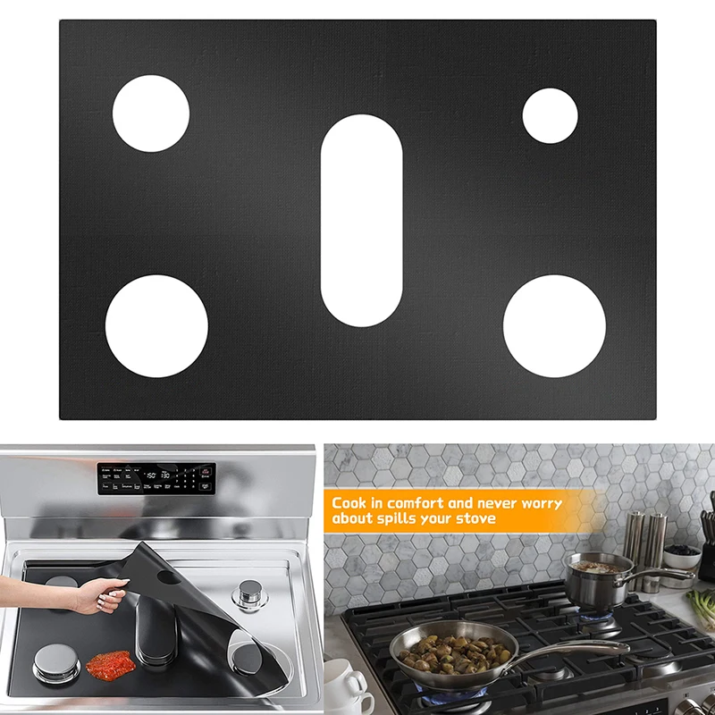 Kitchen Stove Top Protector Reusable Gas Stove Pads Washable 5-Hole Anti-Oil Stove Covers for Gas Burners Household Accessories