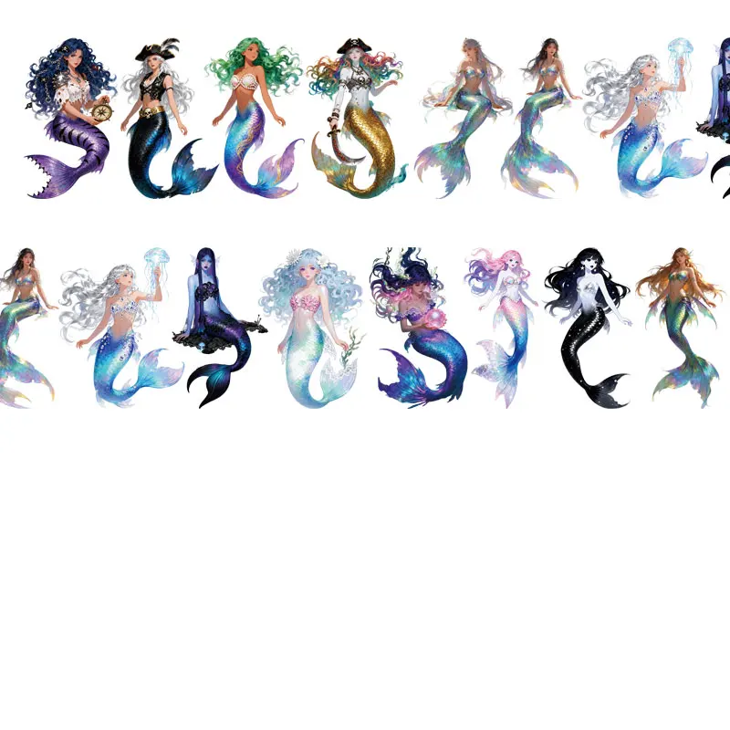 Pet Tape Journal Mermaid Collage Decoration Landscaping Character Collage Card Decoration Sticker