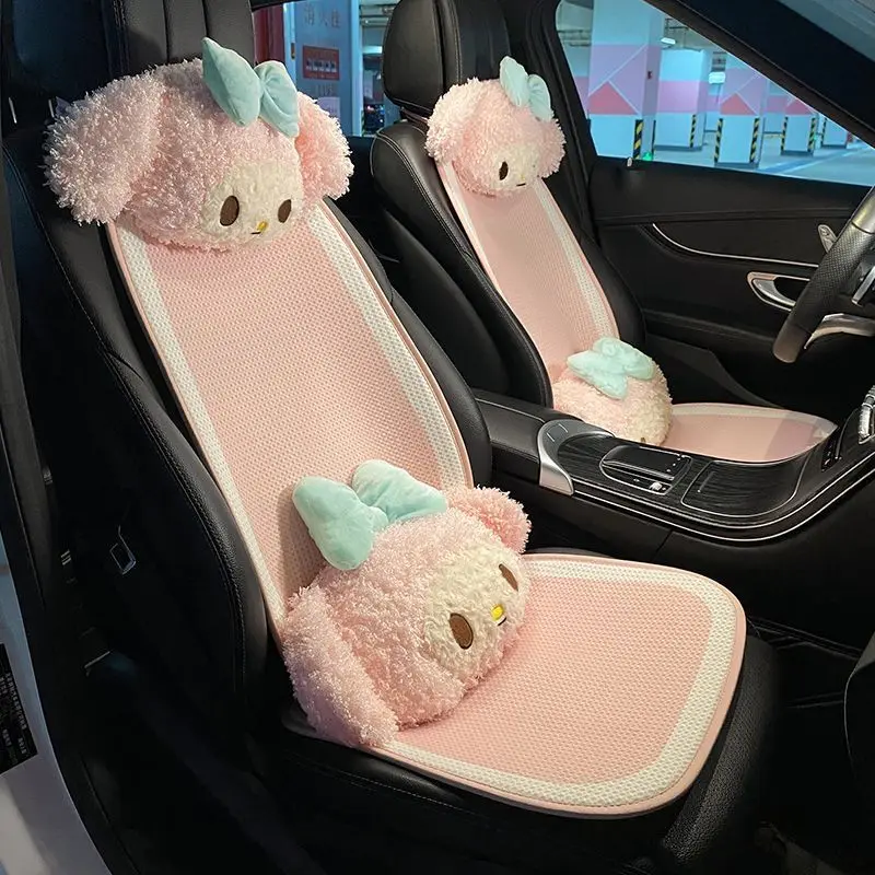 

Подушка для автомобильного сиденья Sanrio, подушка для поясницы на подголовник, подушка с мультяшными мотивами My Melody, всесезонные милые аксессуары для украшения интерьера автомобиля
