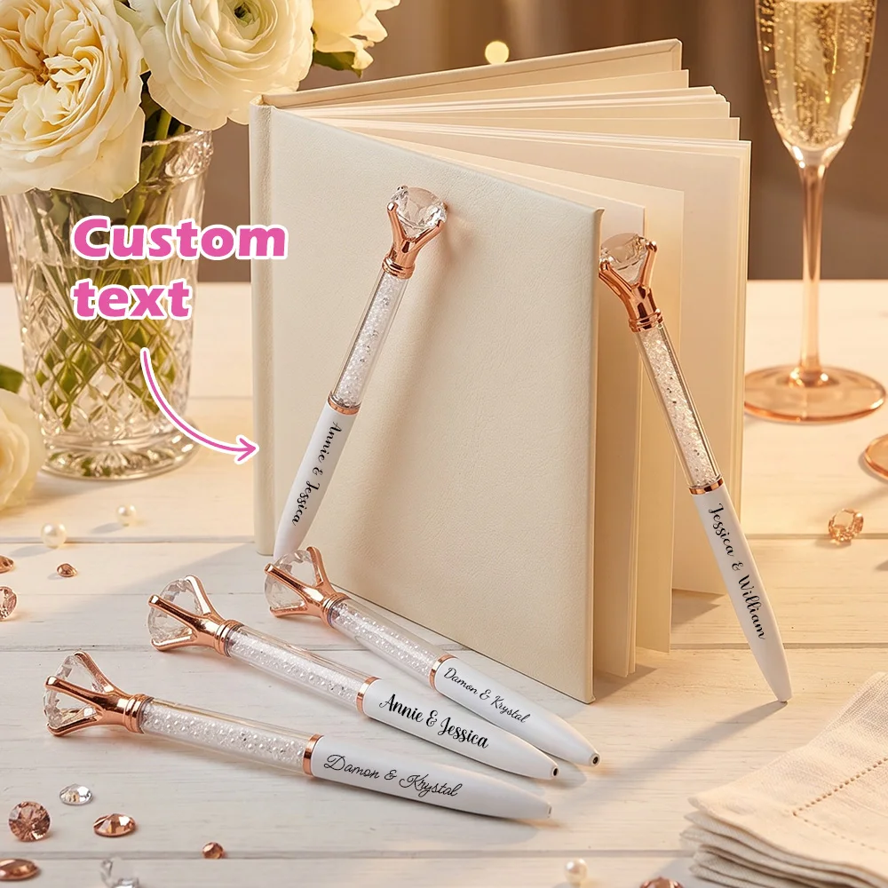 Custom Name  Diamond Pen, Personalized Crystal Ballpoint Pen with Giant Diamond Topper,